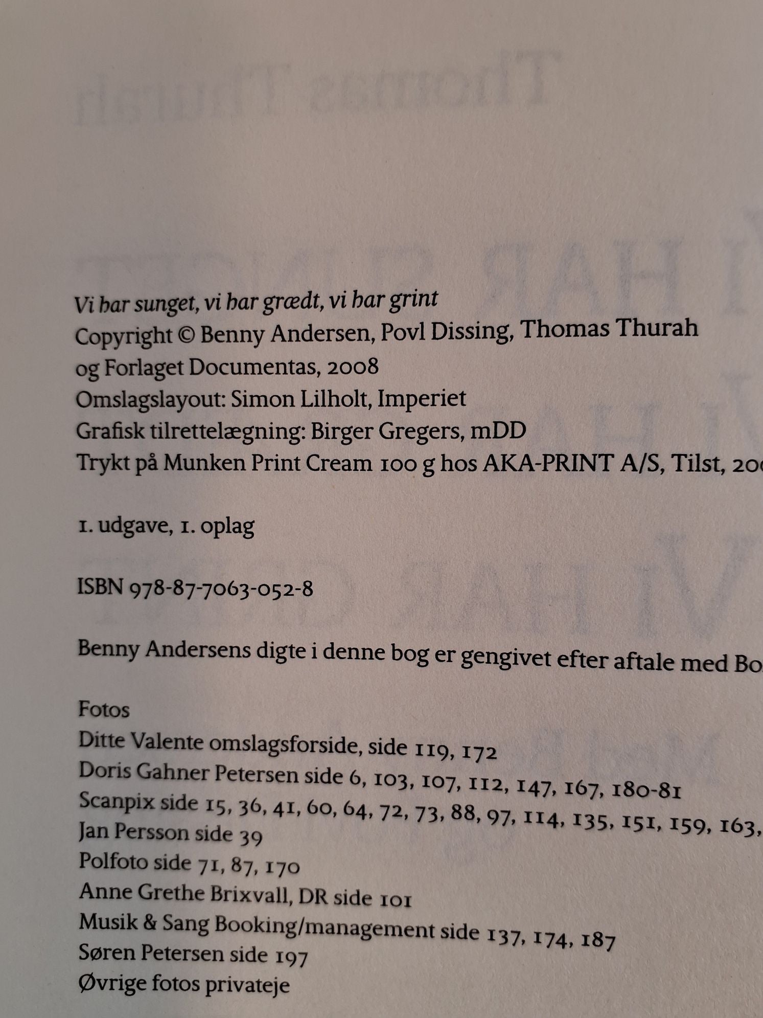 Benny Andersen, Dissing: Vi har sunget